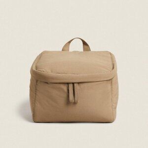 Zara Triple Nylon Makeup Bag - Color Khaki